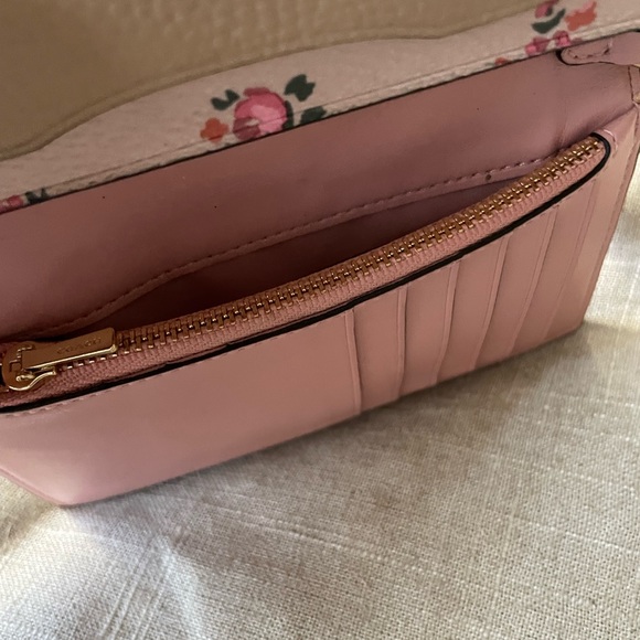 Coach Floral Wallet with Wrist Strap Pink and Beige - Picture 8 of 8